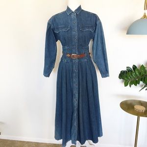 Indigo Blue Denim Western Dress
